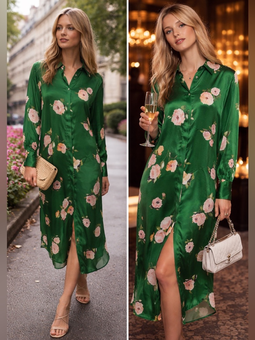 Mango floral Flowy shirt dress bloggers fav